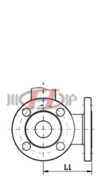 Q644/5氣動三通球閥 側(cè)視圖